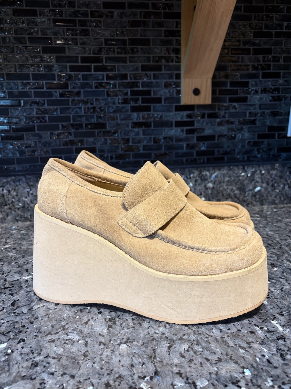 Vintage Steve Madden Mary Jane Platform Shoes Sz 10 90s Y2K Chunky Suede